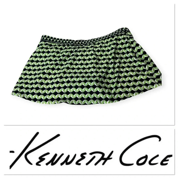 Kenneth Cole green and blue abstract print swimsuit bottom size large - Picture 1 of 9